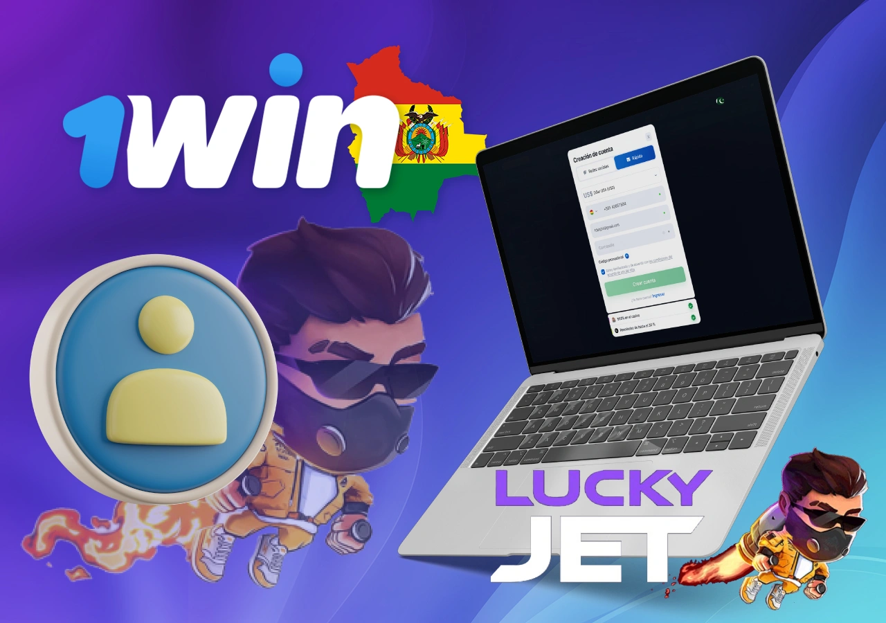 Formulario de registro en la plataforma 1Win para jugar a Lucky Jet